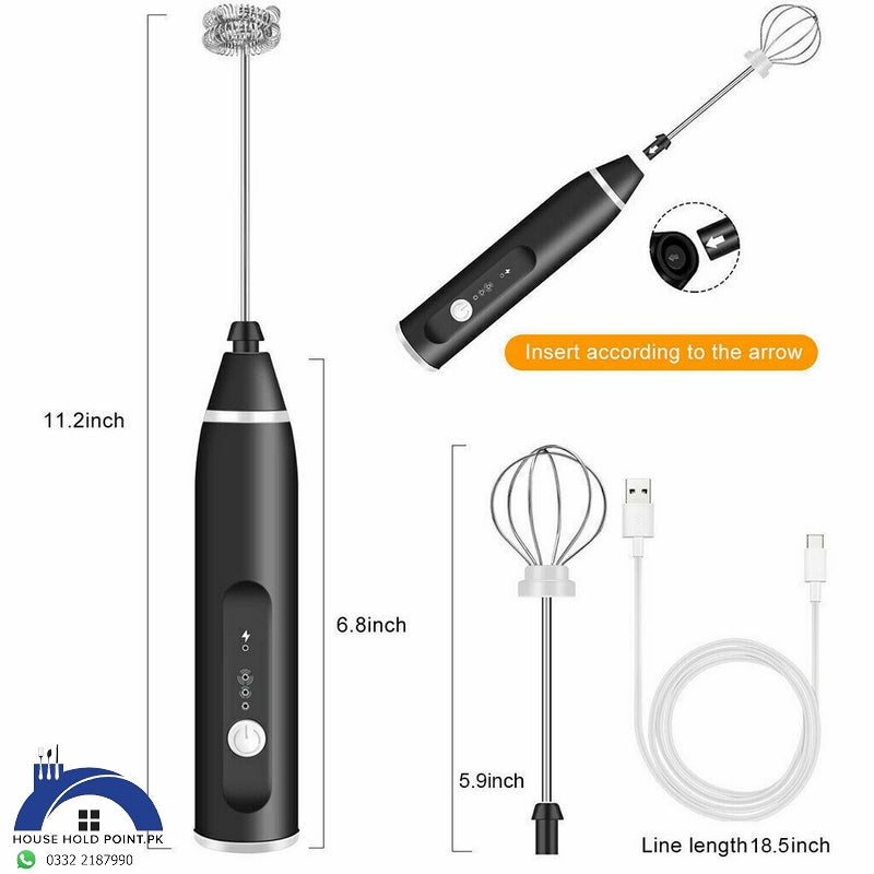Rechargeable Electric Milk Frother & Coffee Beater
