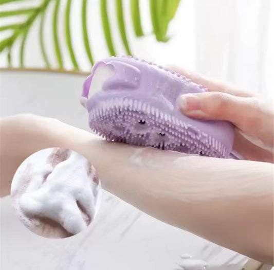 Silicone Bubble Brush Double-Sided Exfoliating Soft Bath Scrubber Massage Shower Brush Deep Body Skin Massage Cleaning Tools