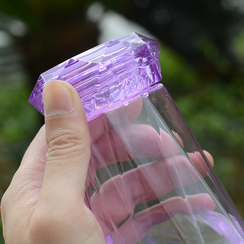 Smart Diamond Glass Colored Travel Water Bottle 500ml Fancy & Stylish Bottles