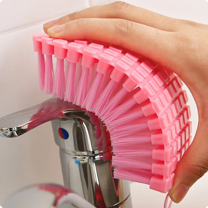 Flexible Bending Soft Brush for Home Kitchen Sink Books Corner Scrubber 360 Degree Rotating Durable Wash Clothes Toilet Brush with Hook