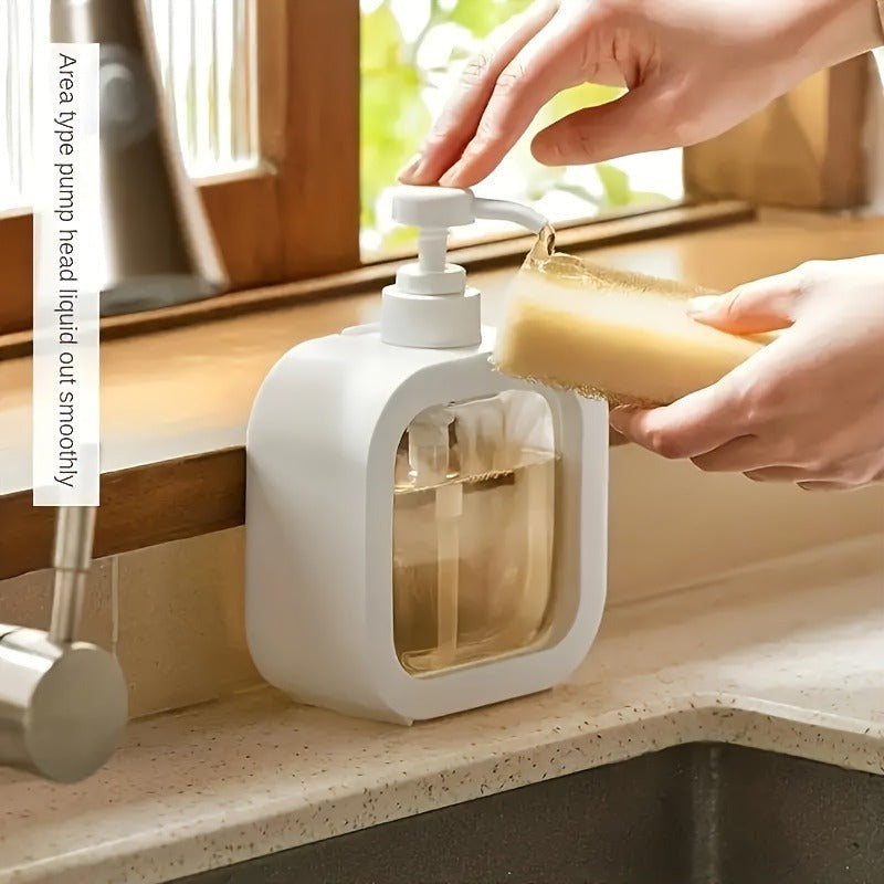 Square Plastic Soap Dispenser Set - Refillable Pump Bottles for Kitchen Bathroom, Fragrance-Free, Uncharged, Without Battery - Pack of 1 - for Home & Kitchen - Suitable for Everyday Use - Great Gift for Housewarming