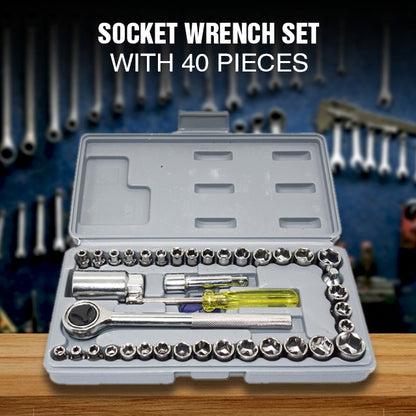 Combination Socket Wrench, 40 Pieces, Hand Tools, Wrench Set, Socket Wrench, Hand Tools, Garage Wrench, Ratchet Wrench
