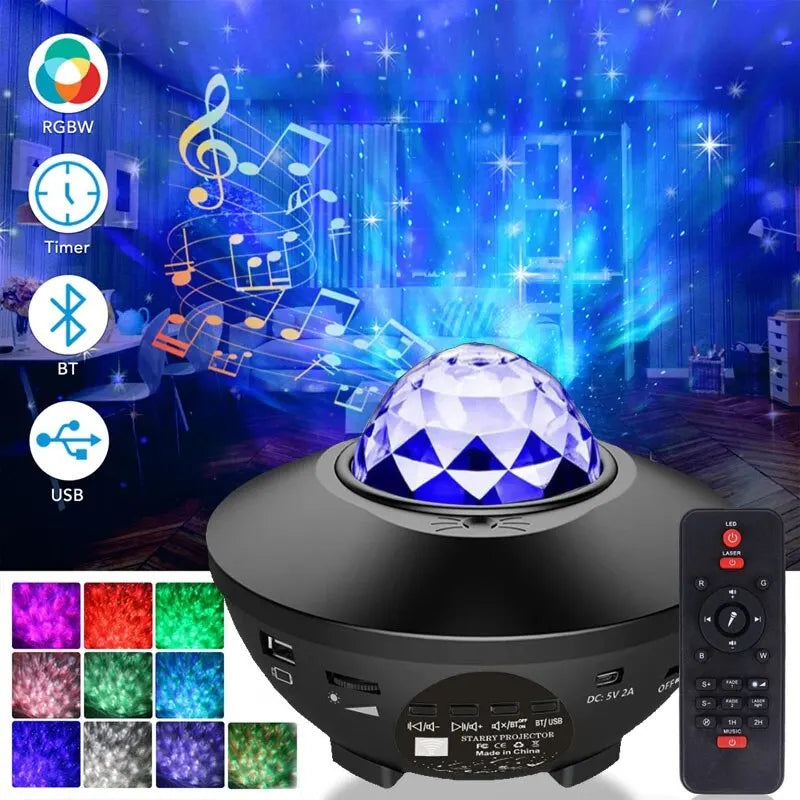 Galaxy Projector Star Light Speaker With Remote Control, Big Bowl Music Speakers, Adjustable Brightness Multiple Modes Colorful
