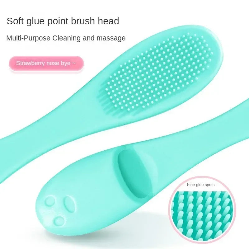 Portable Facial Nose Pore Cleaner Brushes Blackhead Remover Soft Silicone Finger Travel Massage Brush Face Washin Cleansing Tool