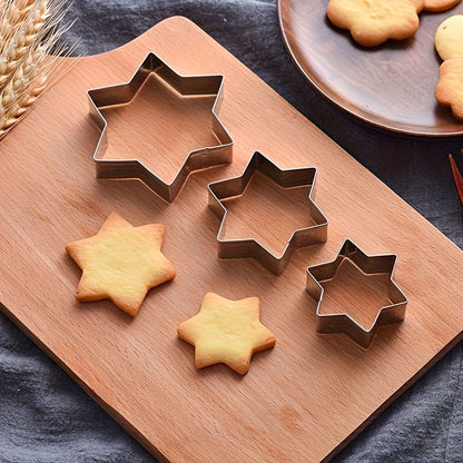 12pcs Stainless Steel Biscuit Mold Flower Shaped Circular Heart-shaped Star Shaped Biscuit Set for Kitchen Baking Tools Of Cakes, Vegetables, Sandwiches, Fruits, Candies, Biscuits, Birthday Parties, Holiday Celebrations, Baking Supplies