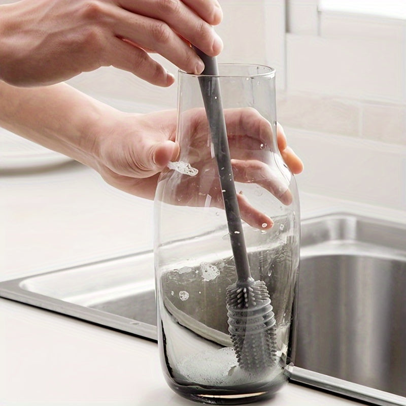 Bottle Brush Insulation Cup Washing No Deadend Long Handled Silicone Cleaning Brush Household Multifunctional Cleaning Tools