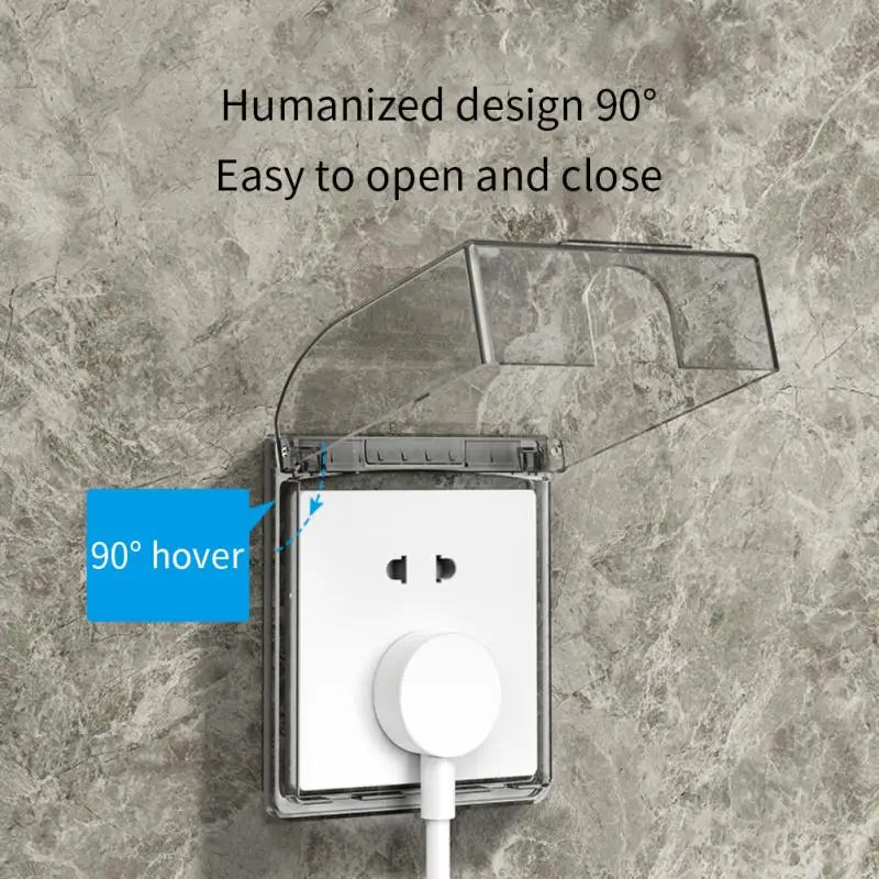 Self-adhesive Wall Socket Box Waterproof Paste Doorbell Plate Panel Cover Switch Button Protection Cover Socket Box