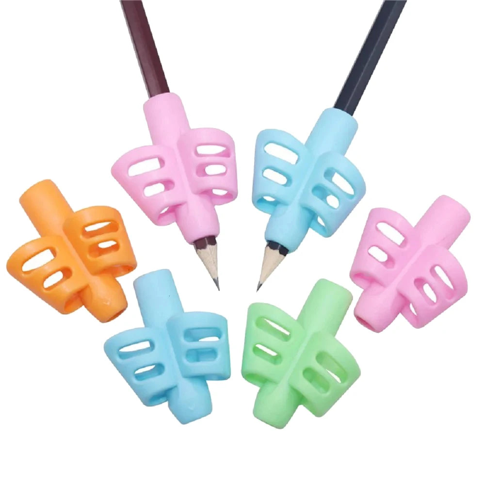 Silicone Pencil Grips Three Fingers Fixed Handwriting Posture Correction Grip Trainer Kids Pencil Holder Writing Aid Grip