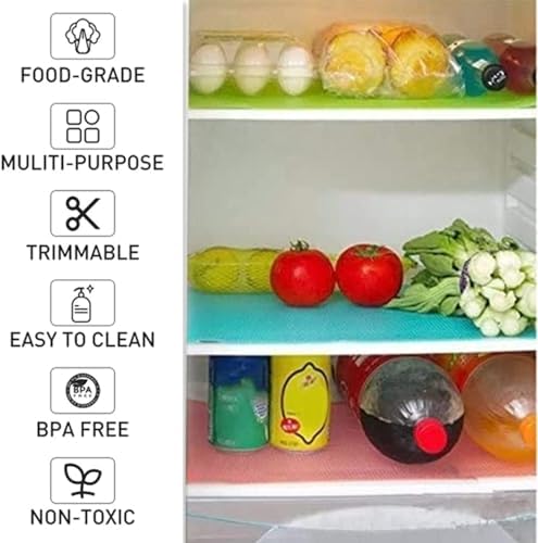 pack of 4 sheets Fridge Mats Refrigerator Mats Single Sheet Waterproof Washable Antislip - sheet size 45 x 29.5 cm