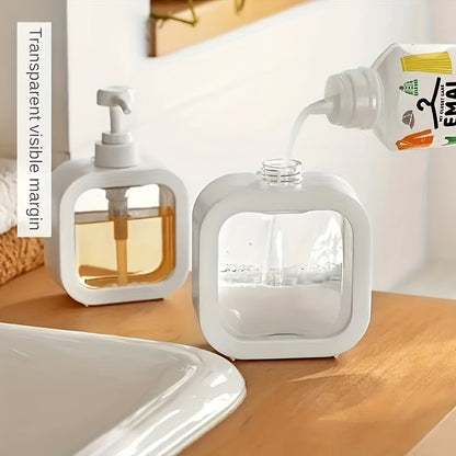 Square Plastic Soap Dispenser Set - Refillable Pump Bottles for Kitchen Bathroom, Fragrance-Free, Uncharged, Without Battery - Pack of 1 - for Home & Kitchen - Suitable for Everyday Use - Great Gift for Housewarming