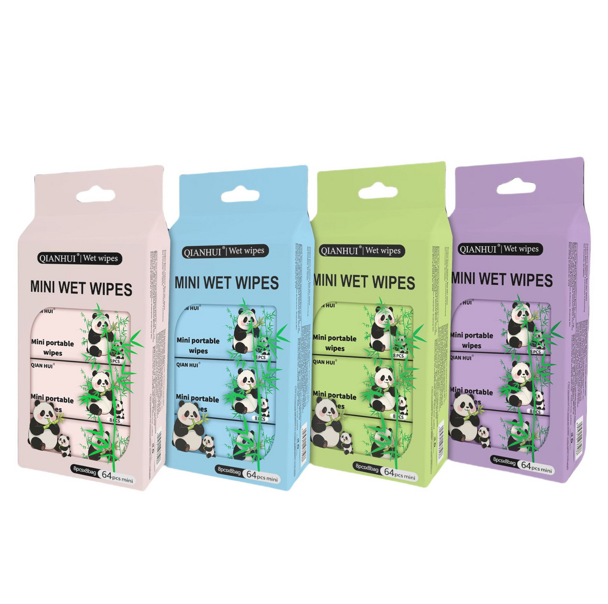 Mini 8PCS Pack Eco Wet Wipes Biodegradable Plant Fiber for Face Hands & Surface Cleaning Travel & Household Use