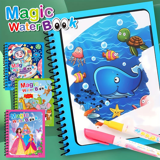 Watercolor Painting Book, Reusable Coloring Book - Portable Educational Doodle Painting Toy, Suitable As An Easter, Christmas, Birthday Gift Or New Year Gift.