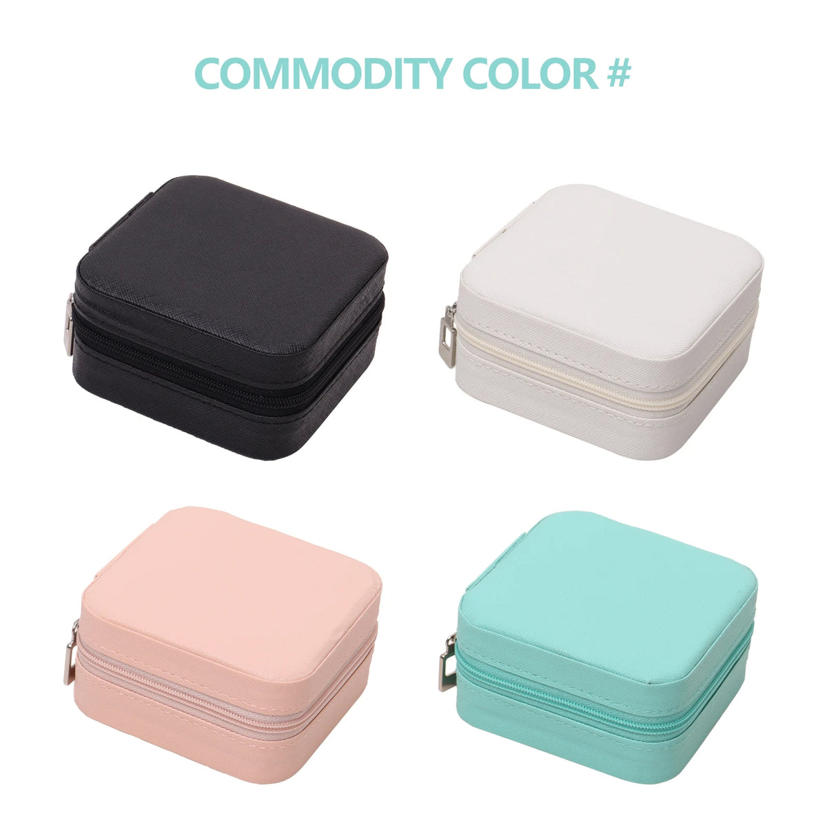 Mini Jewelry Organizer Display Travel Jewelry Zipper Case Boxes Earrings Necklace Ring Portable Jewelry Box Leather Storage