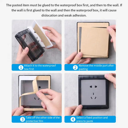 Self-adhesive Wall Socket Box Waterproof Paste Doorbell Plate Panel Cover Switch Button Protection Cover Socket Box
