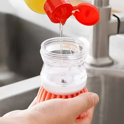 Kitchen Dish Brush, Pot and Bowl Brush, Squeeze Liquid, Handheld Cleaning Brush, Multi-functional Cleaning Brush, Cleaning Supplies, Cleaning Tools