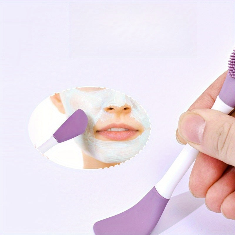 Silicone Double Head Mask Brush, Silicone Face Wash Brush, Mud Film Special Scraper Applicator, Facial Cleansing Brush, Cleaning Tool