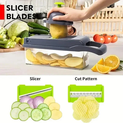 16 in 1 Multifunctional Vegetable Chopper Handle Food Grate Food Chopper Vegetable Slicer Dicer Cut Kitchen Items cocina