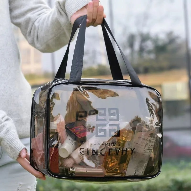 Imported Original Travel Makeup/Cosmetics Handy Clear/Transparent  (Wet and Dry) Bag