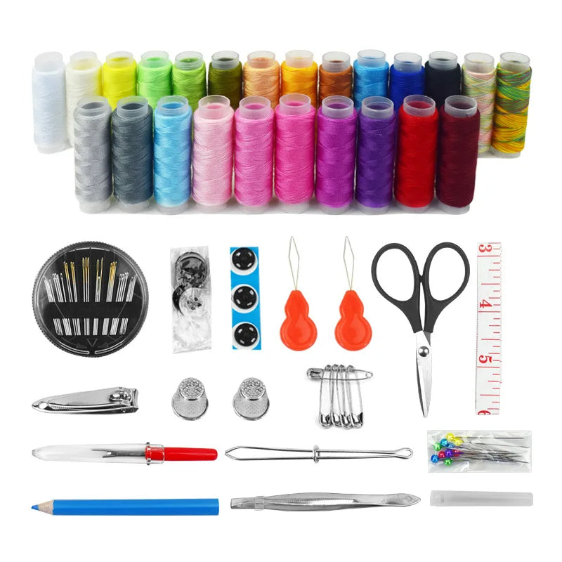98 pcs Sewing Kit Sewing Box Sewing Storage Accessories Knitting Needles Needlework Tools Elliptical Balbox Needle and Thread Box Home Practical