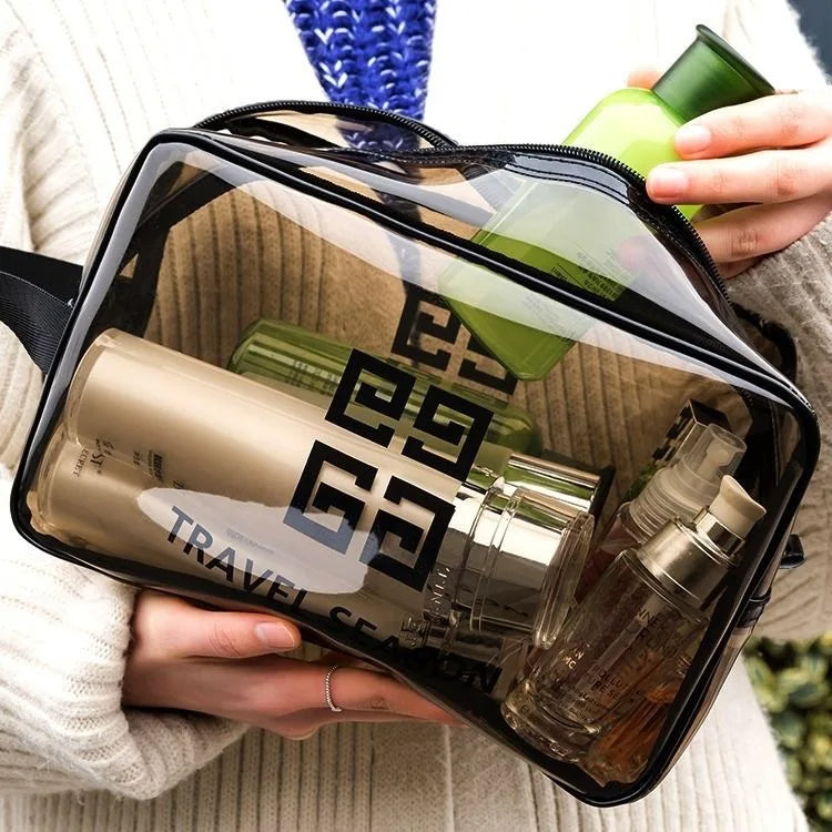 Imported Original Travel Makeup/Cosmetics Handy Clear/Transparent  (Wet and Dry) Bag