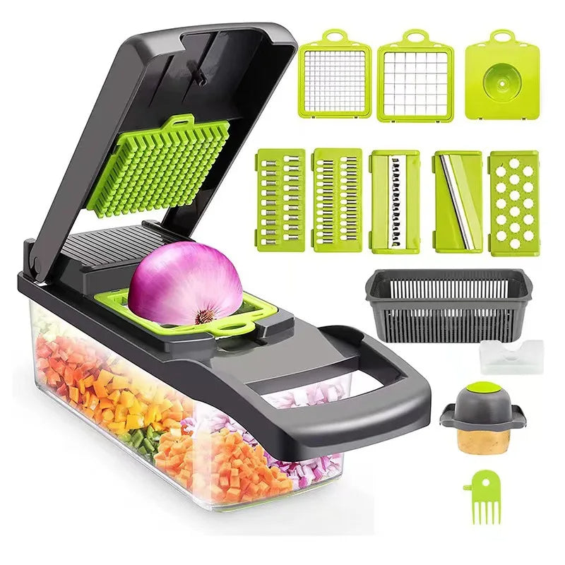 16 in 1 Multifunctional Vegetable Chopper Handle Food Grate Food Chopper Vegetable Slicer Dicer Cut Kitchen Items cocina