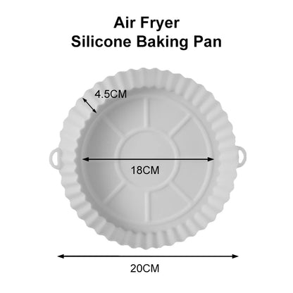 Silicone Air Fryers Oven Baking Tray Fried Pizza Chicken Mat AirFryer Silicone Pot Round Reusable Cake Pan Air Fryer Accessories