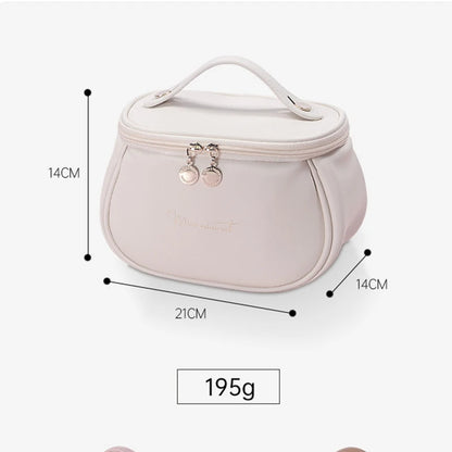 New Portable Women Makeup Bag PU Leather Large Travel Handbag Waterproof Storage Case Multifunction Toiletry Organizer