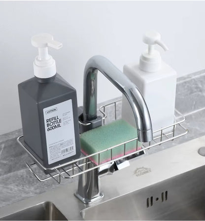 Stainless Steel Sink Faucet Rack Kitchen Storage Hanging Basket Rack