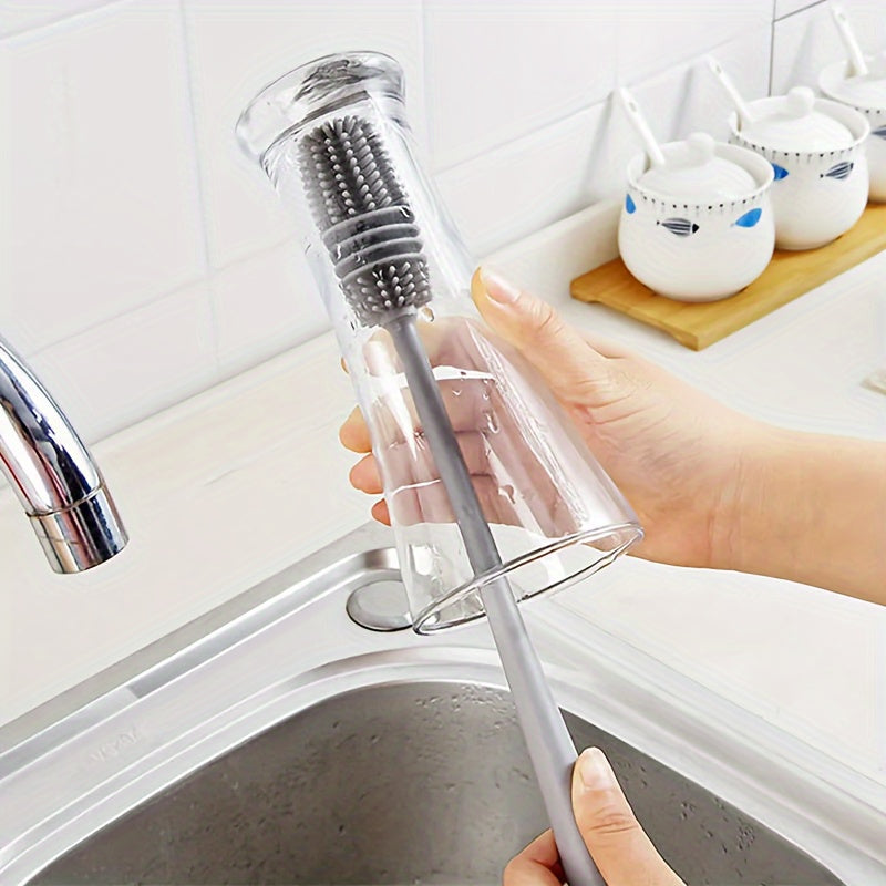 Bottle Brush Insulation Cup Washing No Deadend Long Handled Silicone Cleaning Brush Household Multifunctional Cleaning Tools