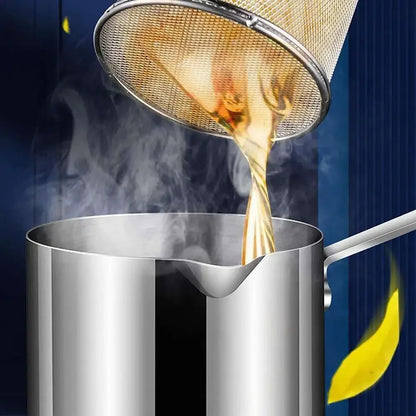 Stainless Steel Deep Fryer with Filter Cooking Pot Fried Chicken Frying Pan Cooking Tools Oil Filter Container 2 in 1-oil ki bachat