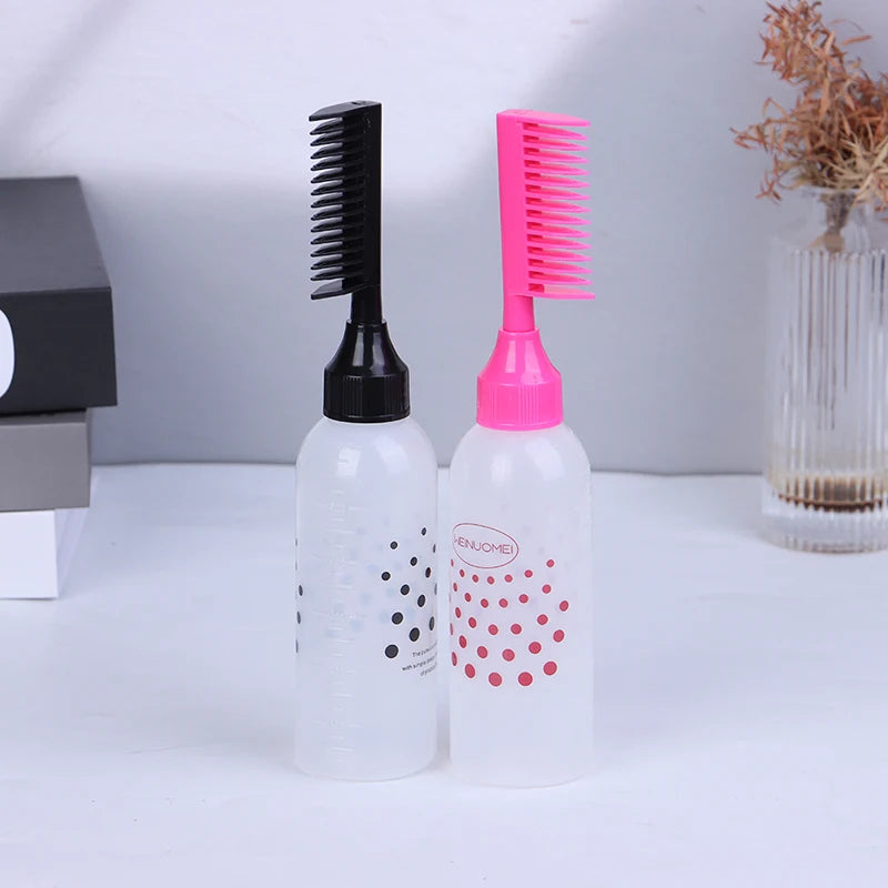 150ml Multicolor Plastic Hair Dye Refillable Bottle Applicator Comb Dispensing Salon Hair Coloring Hairdressing Styling Tool