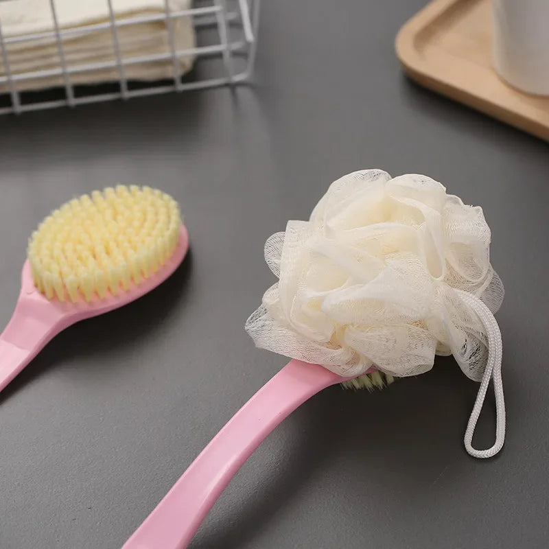 Long-handled Scrubbing Artifact Brush Bath Scrubbing Towel Household Bathroom Supplies Soft Hair Bathing Back Scrubbing Brush