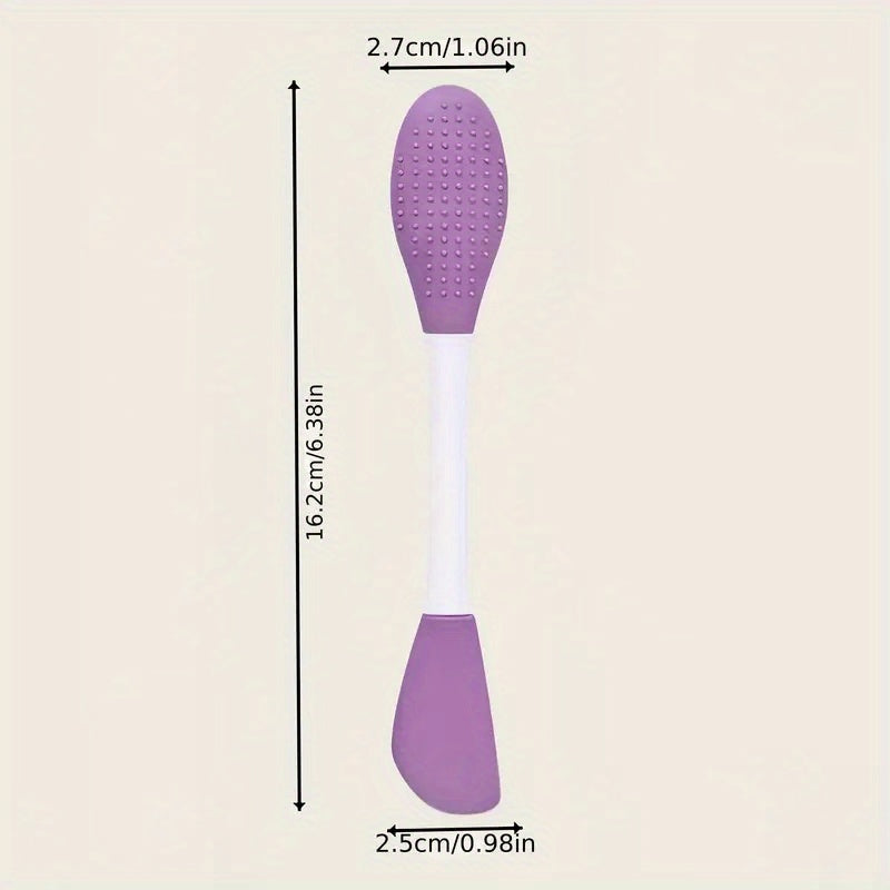 Silicone Double Head Mask Brush, Silicone Face Wash Brush, Mud Film Special Scraper Applicator, Facial Cleansing Brush, Cleaning Tool