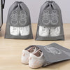 Lightweight Dustproof Grey Travel Shoe Bag with Drawstring Closure - Hand Washable Non-Woven Storage Bag, Suitable for Organizing And Cleaning Shoes