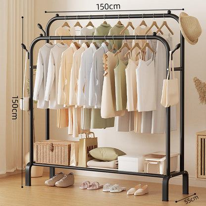 Double Pole Metal Cloth Stand
