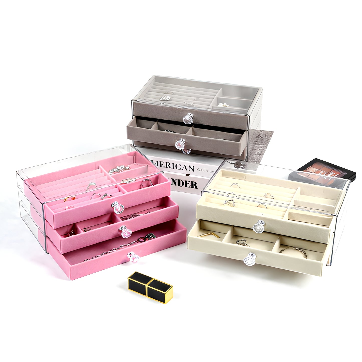 Acrylic Velvet Jewelry Organizer