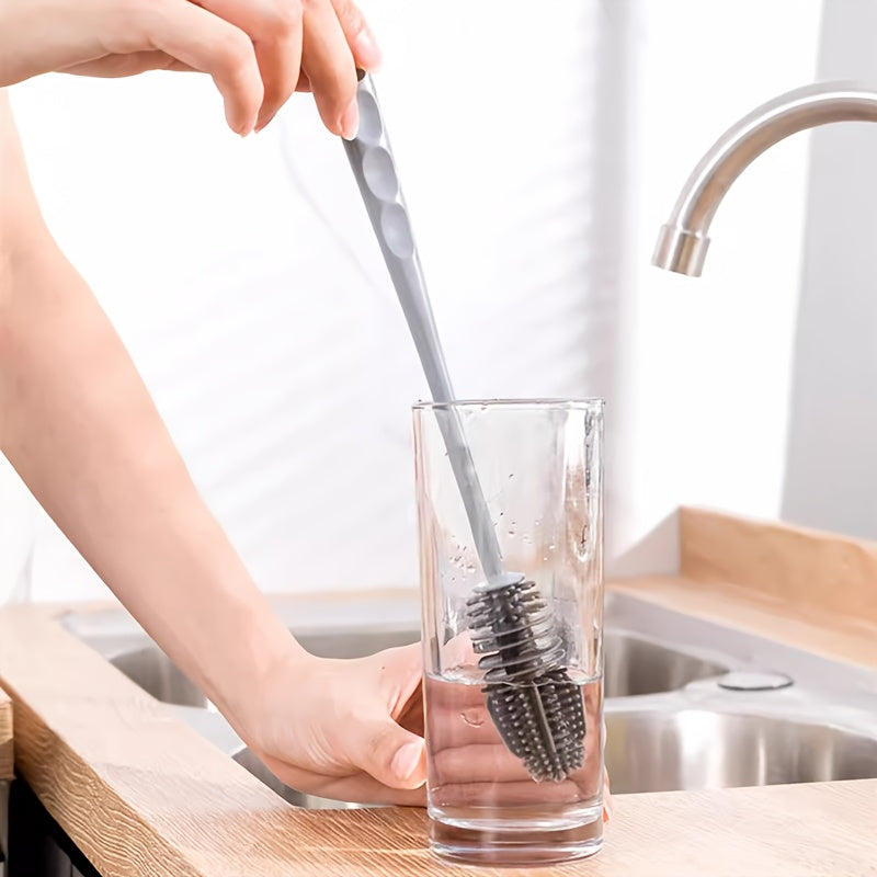 Bottle Brush Insulation Cup Washing No Deadend Long Handled Silicone Cleaning Brush Household Multifunctional Cleaning Tools