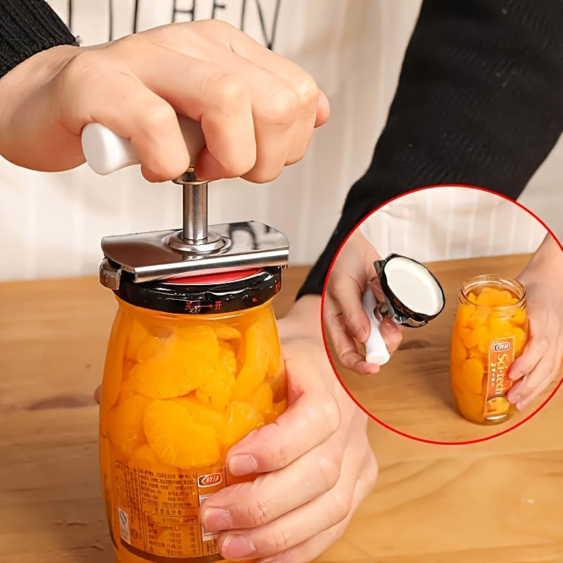 Adjustable Multi-Function Bottle Cap Opener Stainless Steel Lids Off Jar Opener Labor-Saving Screw Opener Kitchen Gadget