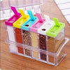 6 Piece/Set Transparent Plastic Masala Spice Jars Set for Kitchen, Condiment Box, Acrylic Seasoning Storage Box