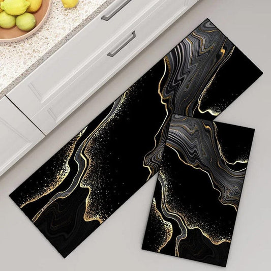 2pcs Kitchen Floor Mat Non Slip Super absorbent Bedroom Long Bedside Area Rug Soft Washable Carpet Bathroom Entrance Doormat(38 x 58cm) & Runner(38 x 117cm) approx