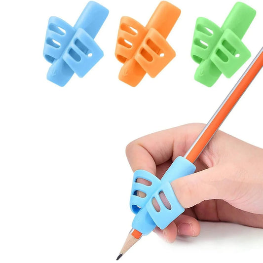 Silicone Pencil Grips Three Fingers Fixed Handwriting Posture Correction Grip Trainer Kids Pencil Holder Writing Aid Grip
