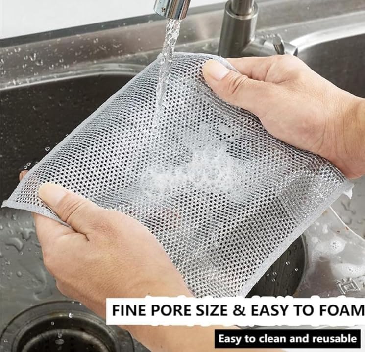 1/3/5/10 pcs Multipurpose Wire Dishwashing Rags for Wet and Dry, good quality Steel Scrubber,Wire Dishwashing Rag,Multipurpose Non-Scratch Scrubbing Wire Dishwashing Cleaning Scrubber