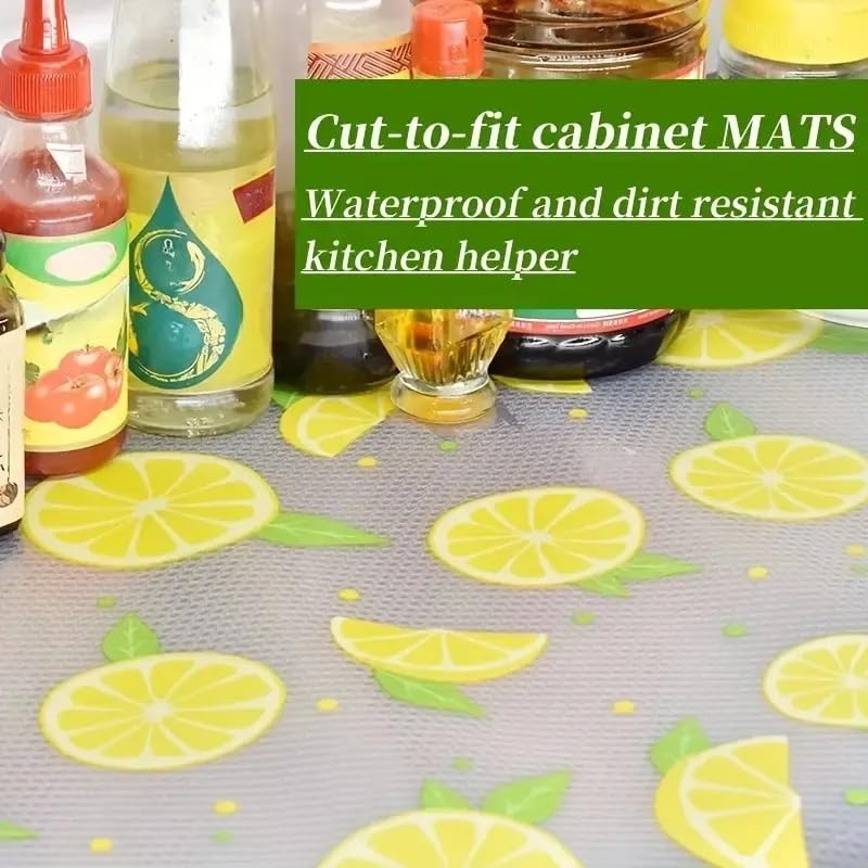 Fridge Mats, Kitchen Mat EVA Food Grade Multipurpose Washable Anti Slip Mat/Sheet for Fridge, Shelf Liners for Kitchen Shelves, Table, Kitchen Drawer mat - 45  x 150 cm