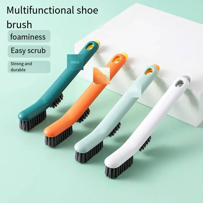 2 in 1 Detachable Shoe & Laundry Cleaning Brush with Soft Bristles - Heavy-Duty Shoe Collar,, Board & Fabric Washer Brush - Compact Multi-Surface Household Cleaning for, Clothes Care (White)