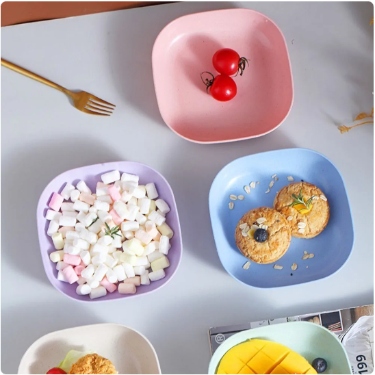10Pcs Multi-function Spit Bone Dish Household Food Grade Plastic Spit Bone Dish Round Square Set Dining Table Garbage Plate