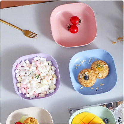 10Pcs Multi-function Spit Bone Dish Household Food Grade Plastic Spit Bone Dish Round Square Set Dining Table Garbage Plate