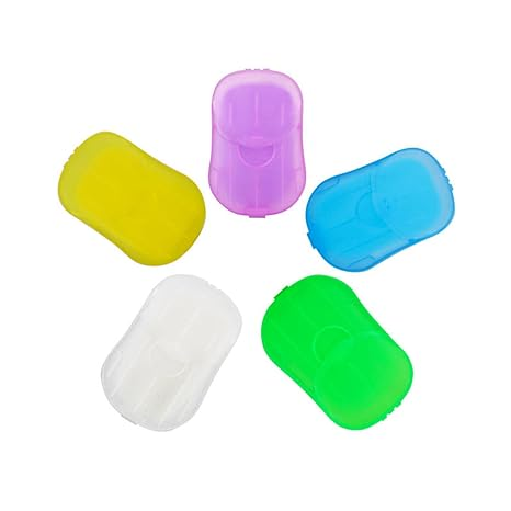 Travel Soap Paper 20pcs Mini Paper Soap Washing Hand Bath Clean Scented Slice Sheets Good for Camping BBQ Hiking Travel or Any Outdoor Activity