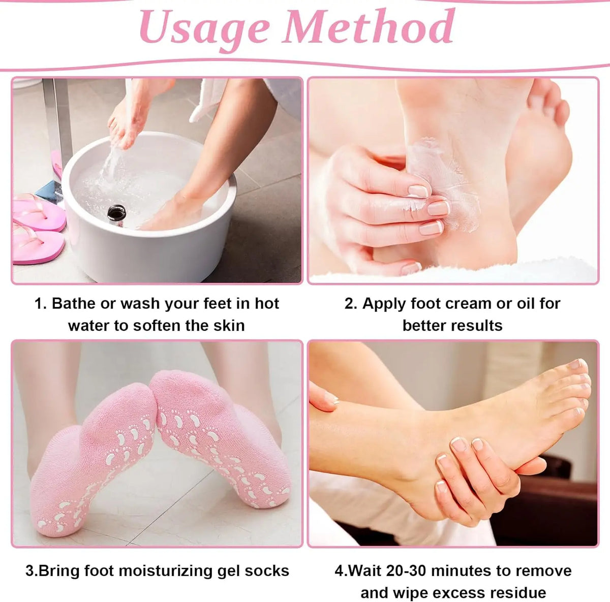 2pc Foot Care Spa Moisturizing Gel Socks Exfoliating Dry Cracked Soft Skin Sock Pedicure Hard Heel skin Protector Repairing