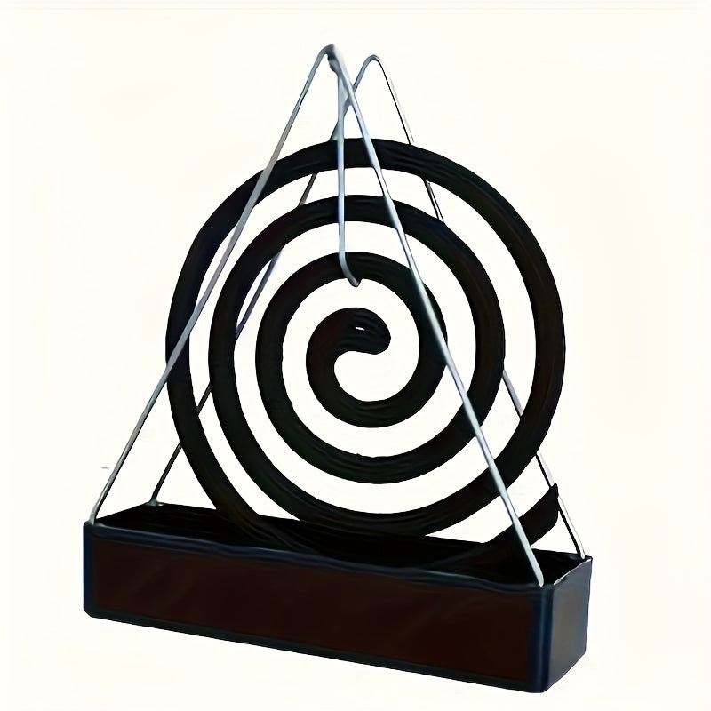 1pc Summer Mosquito Coil Holder Triangle Mosquito Coil Rack Floating Hanging Base Box Ash Catcher Creative Household Mosquito Coil Box Incense Burner, Mosquito Repellent, Outdoor Mosquito Protection, Triangle Design, Modern Incense Burner, Highquality Met