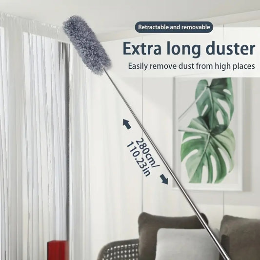 Adjustable And Flexible Microfiber Duster - Washable, Reusable Cleaning Tool for High Ceilings, Furniture, And Cars. A Duster for Cleaning., Dusting Furniture, Household Dusting, Lightweight Design, Washable Material, Dusting Wand, Pet Owners